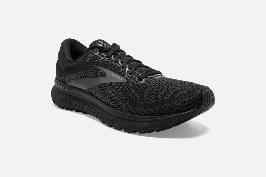 Brooks Running Shoes - Glycerin 18 Road Mens - Black - CZU-239814